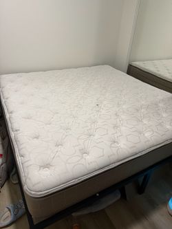 King size mattress with metal bed frame