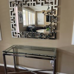 Large Mirror And Console Table. 