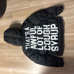 Awful lot of cough syrup puffer. Size small men’s