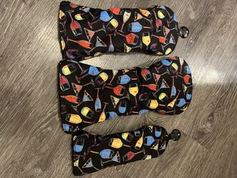3 NEW Golf Club Head Covers Cocktail Theme