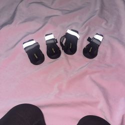 New Black And White Dog Boots Size 1