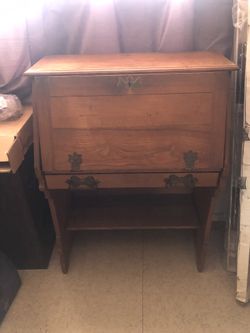 Antique Small Secretary Desk No Skeleton Key