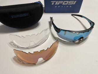 Tifosi Alliant Gunmetal / Blue Sunglasses 3 lenses New in Box