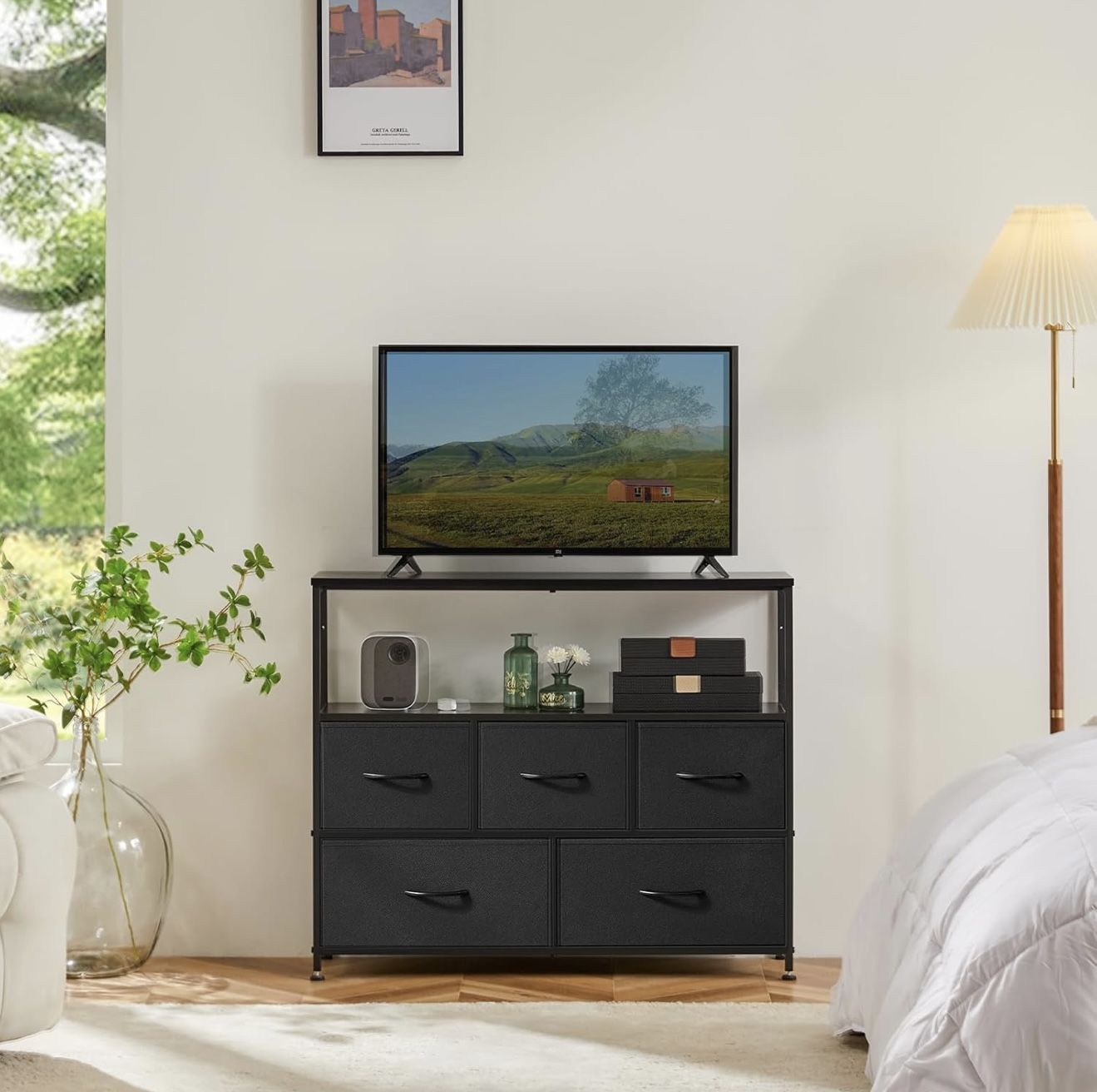 Black TV Stand — $75 (Must Go Today!)