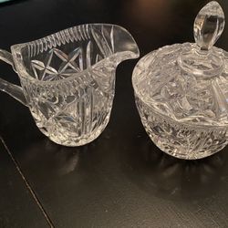 crystal cream and sugar set