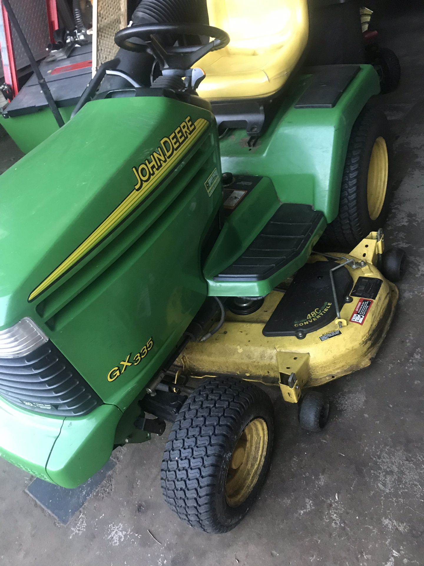 John Deere GX335 series professional lawns tractor rider mower with 48c ...