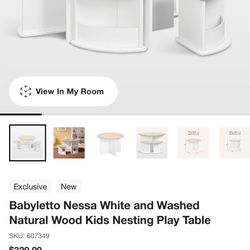 Crate & Barrel Kids Round Table With Nesting Chairs