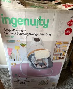NEW Ingenuity SimpleComfort Baby Swing - Chambray - Open Box - Retail $150+