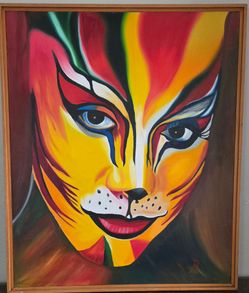 Large Peter Keys "Always sees you" painting