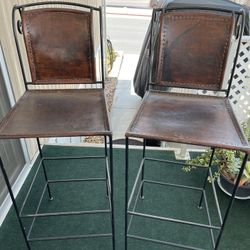 Leather Stools. 