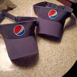2 Pepsi Uniform Visor Hats