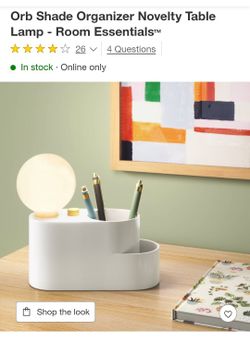 New White Orb Organizer Desk Lamp