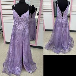 New With Tags Lilac Glitter Long Formal Dress & Prom Dress $199