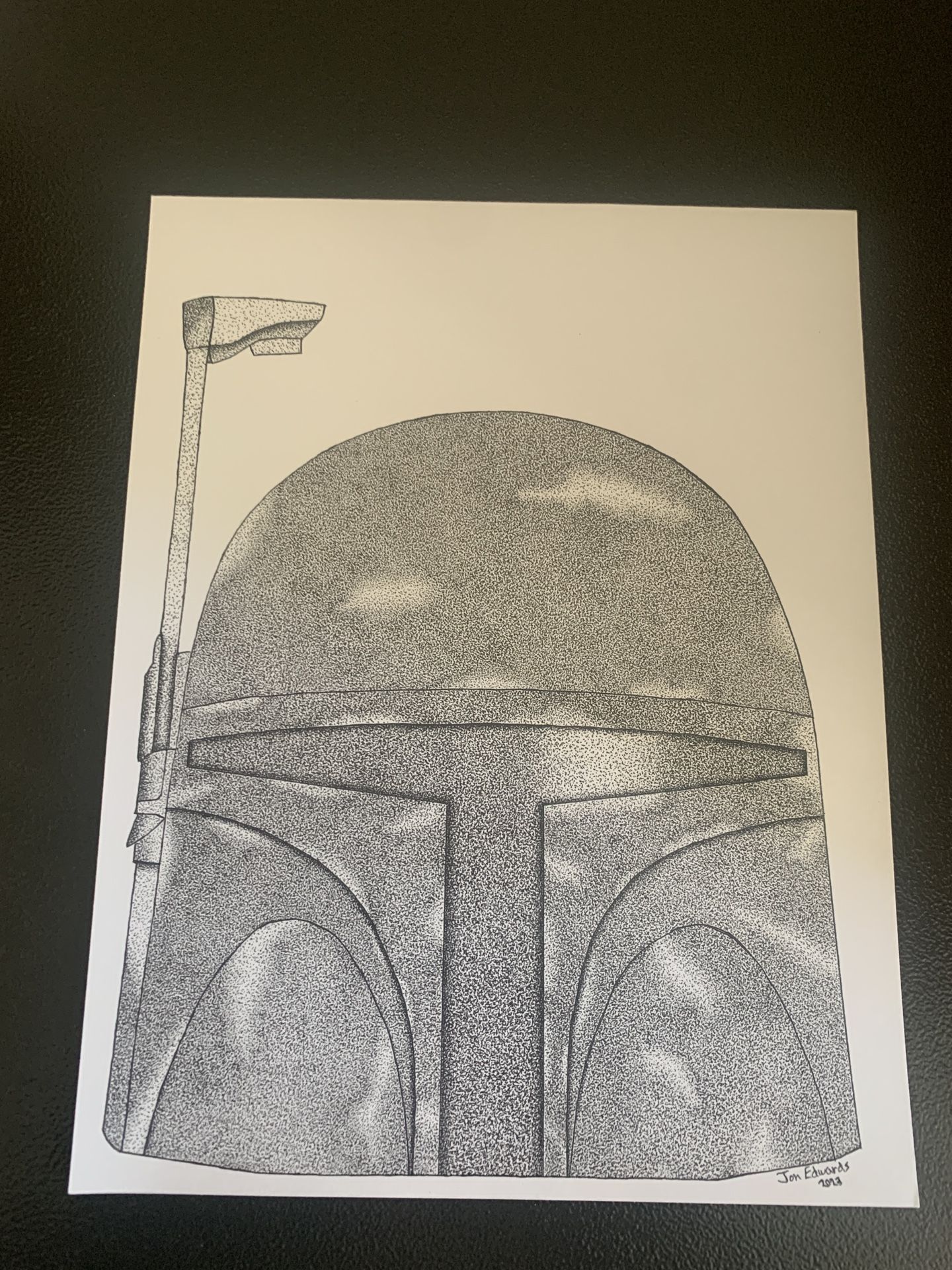Boba Fett Pen And Ink Drawing