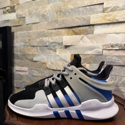 Woman’s Sz 5.5 Adidas EQT Support Gray Blue Black Running Sneaker Shoe EUC
