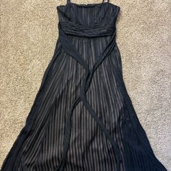 CBG MAXAZRIA Strapless Petites Long Gown Dress Black  Womens Size 12P 12 p