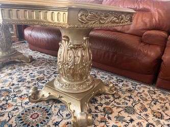 Table Dining Room Elegant Metallic Gold / Champagne (6–8 seats) – Table Only