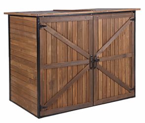 Wooden Garden Storage Shed AIR105-B, Strong Metal Frame