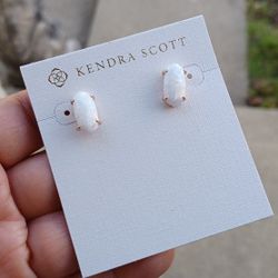 Kendra Scott Betty White Kyocera Opal & Gold Plated Stud Earrings 
