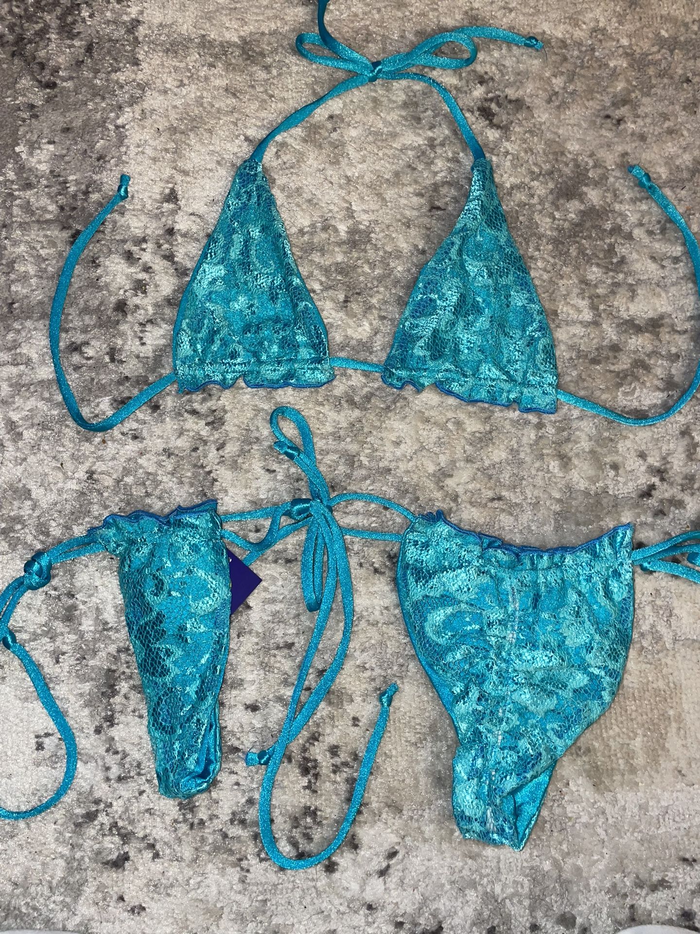 La Costanera Reversible Lace Blue Bikini Sets