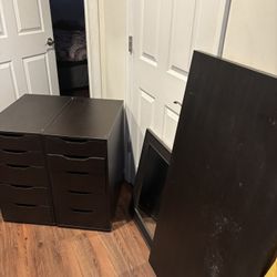 Makeup Vanity And Ottoman