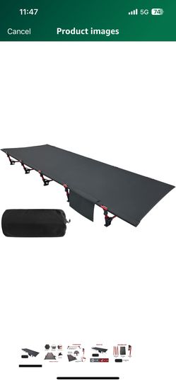 Sutekus Portable Camping Cot Sleeping Cot Ultralight Backpacking Cot Bed for Outdoor Hiking Travel B