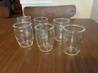 Set of 6 Small Clear Glass Jars