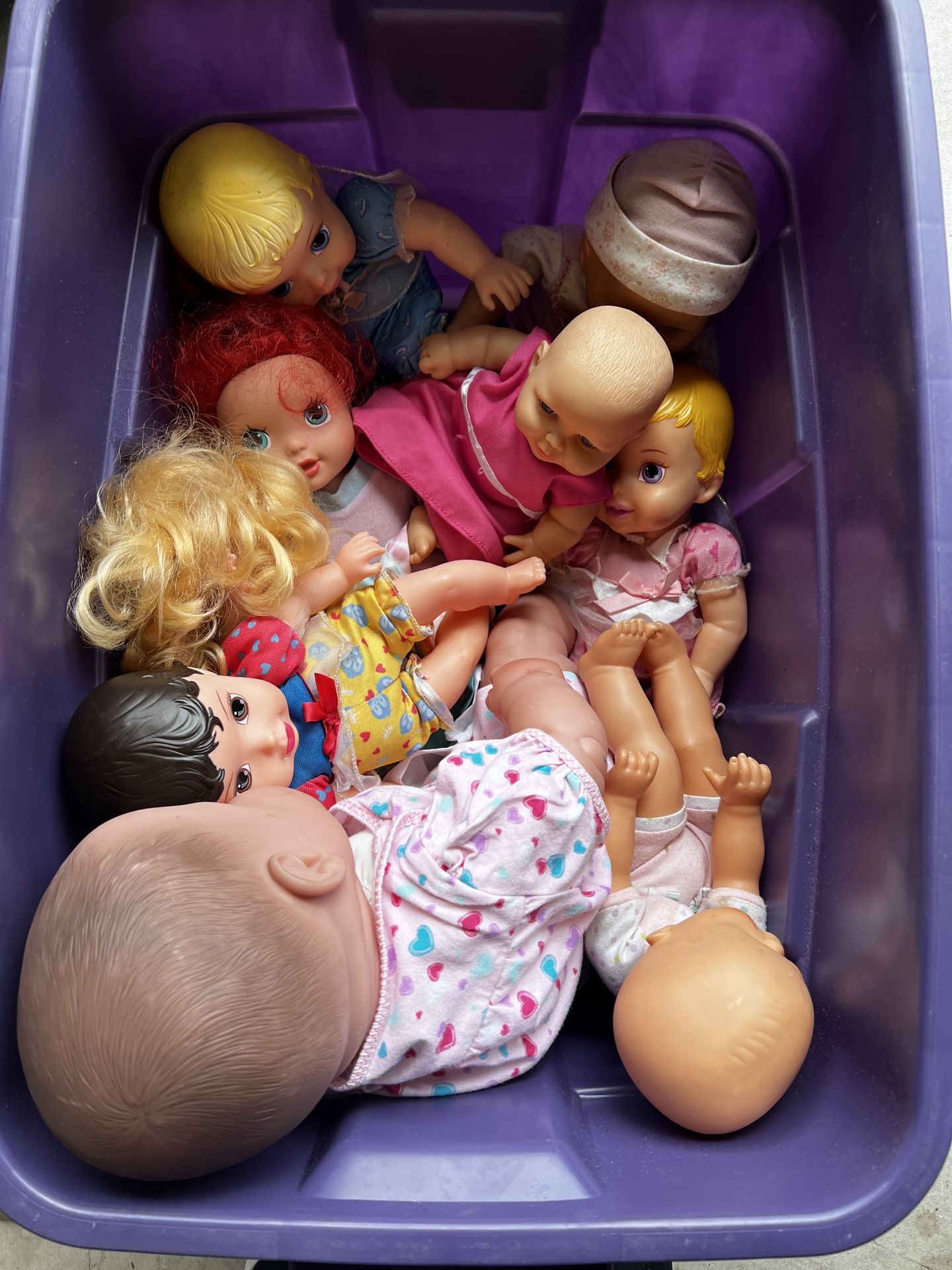 Box Of Disney Baby Dolls And Other