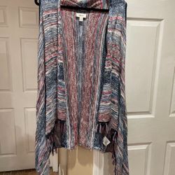 Red, Blue and White Cardigan 