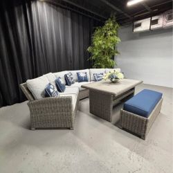 BRAND NEW! Gray Outdoor Living Set from Ashley Furniture. DELIVERY AVAILABLE!