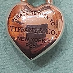 Tiffany & Co. Full Heart Pendant Sterling Silver Necklace 