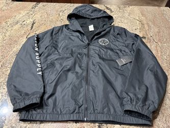 NEW TILLYS BRIXTON CLAXTON CREST MENS JACKET WINDBREAKER  SIZE MEDIUM BLACK Retail $68.99