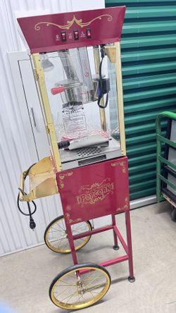 GREAT NORTHERN Matinee Movie 8 oz. Antique Red Popcorn Machine with Cart