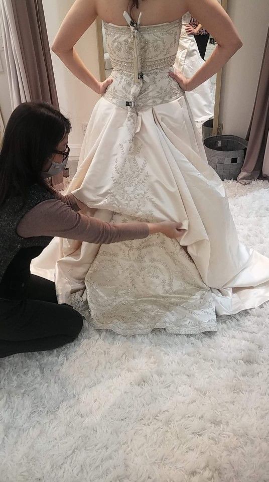 Wedding Gown with Matching Veil and Tiara