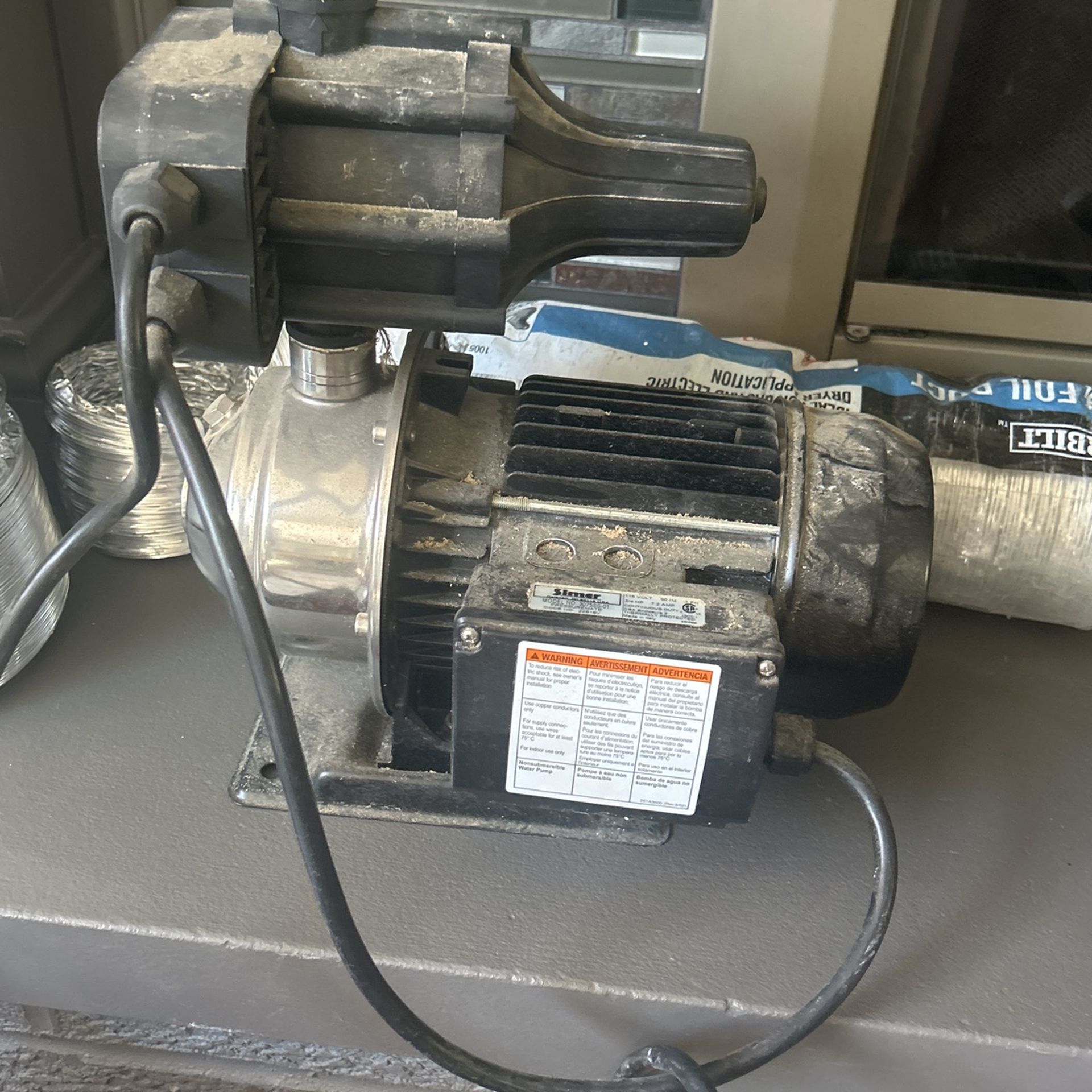 Simer Water Pressure Pump Works Great 