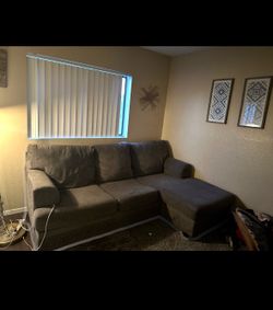 Gray Sectional Sofa with Chaise Lounge