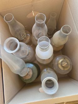 Traditional Glass Oil Lamps (Indoor Style) and Decorative Jugs