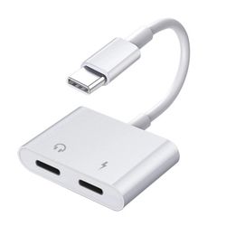 USB-C Headphone Adapter2in1 DAC Type C Jack Charging Aux Dongle Compatible for Samsung Galaxy S21 S22 S23 Ultra LG iPhone 15 Pro Max Plus iPad