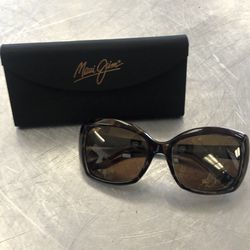 1003 Maui Jim MJ35-10P Womens Orchid Polarized Sunglasses W/ Brown Frames, Tortoise Teal interior In Carry Case 560502