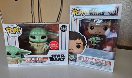 Star Wars Funko Pop Lot Grogu & Mandalorian