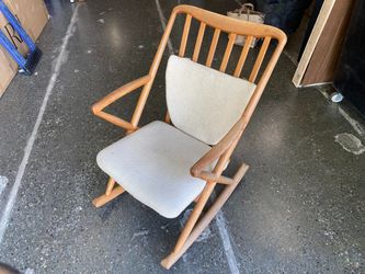 Danish Teak MCM Rocking Chair w/ Wool Cushions