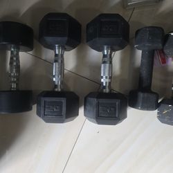 Dumbells 15, 10's, 20's And 8