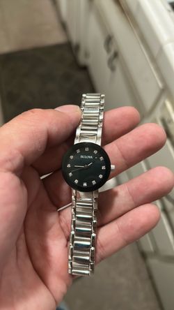 Bulova Futuro Women's Diamond-Accent Black