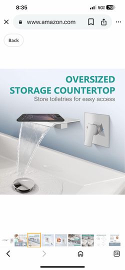 Aolemi Tub Faucet Waterfall Bathtub Faucets Wall Mount Tub Filler Bathroom Sink Single Chrome And Gold  and Nickel A33 Bl $40