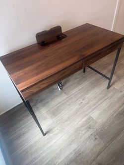Target Loring Walnut Writing Desk with Charging Station