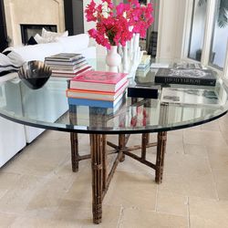 Designer Large oval glass table and matching 8 chairs