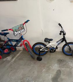 Two Kids Bikes with Training Wheels 16”
