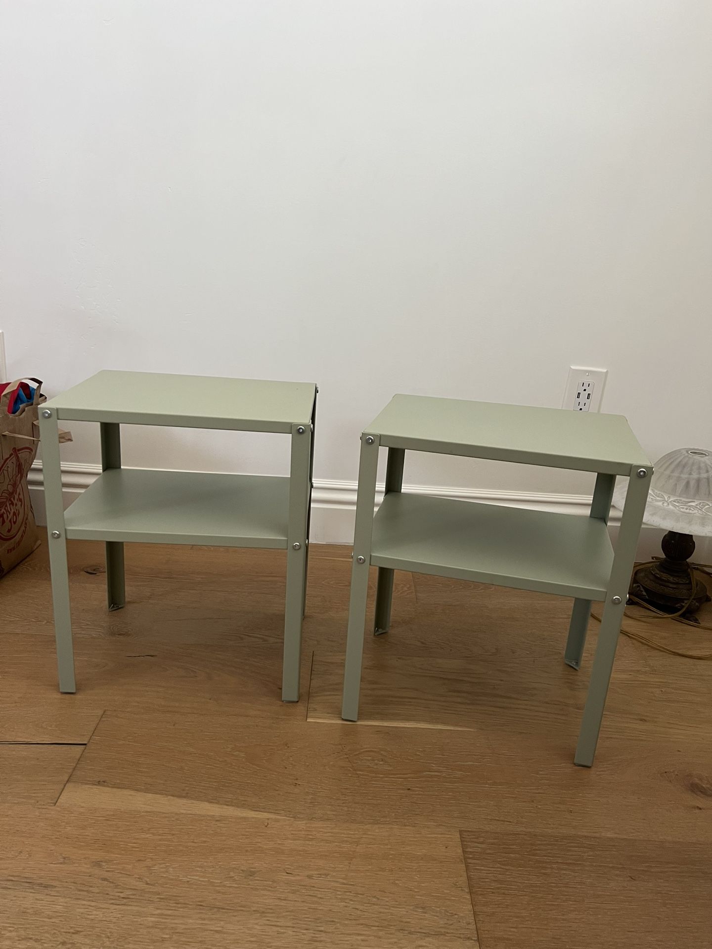 Green End Tables Pair