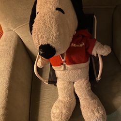 Peanuts Vintage Snoopy Macys Wearing Red Hoodie Large Plush