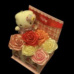 Handmade Satin Rose And Hello Kitty